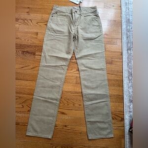 Oasis Men’s Cavalry Twill 5 Pocket Pale Khaki Chinos Linen Blend Size 30/32